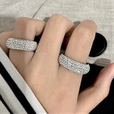 China VAF AAA Casual/Sporty High End Zirconia Pave Ring Stainless Steel Iced Out Moissanite Eternity Engagement Cubic Zirconia Ring For Men Women for sale