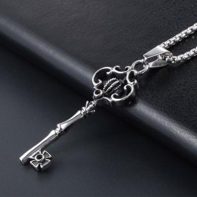 China 2021 Fashion Antique Jewelry Gothic Crown Swivels And Women Necklace Titanium Steel Pendant for sale