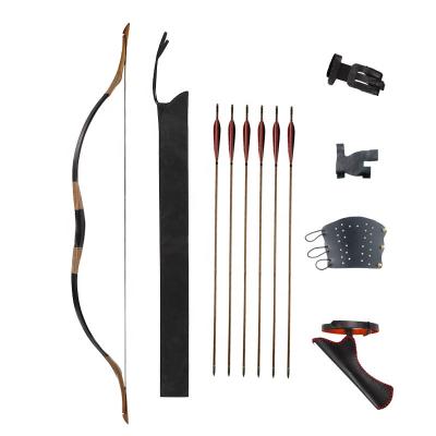 China Alibow Built-in Accessories Archery Traditional Recurve Archery Set Fiberglass Bow Bamboo Arrows with Built-in Accessories for Hunting for sale