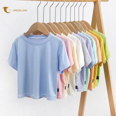 China Anti-pilling 2023 wholesale custom made kids T-shirts summer logo high quality cotton shirts for boys and girls for sale