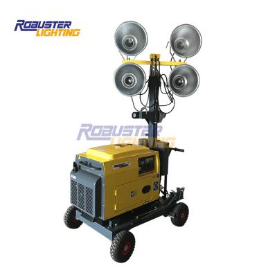 China RPLT1600 4.8M Portable Emergency 4x400 Watts Tower Light With Generator for sale