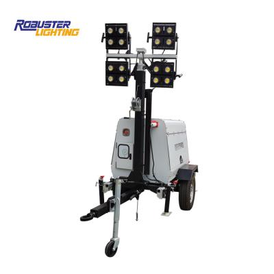 China Hot sales! ! ! Mobile Diesel Engine 5.0KW Trailer Mounted Light Tower With LED Light RPLT-5000 for sale