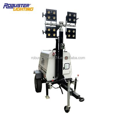 China COMPACT Diesel Engine 6.0KW Mobile Light Tower with 4x320W LED RPLT-5000 for sale