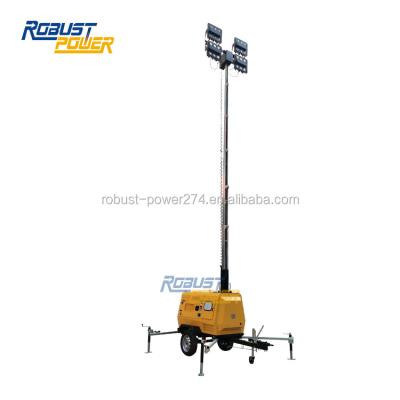 China Sports Stadiums 4x480 Watt LED Diesel Generator Towable Light Tower For Sale for sale