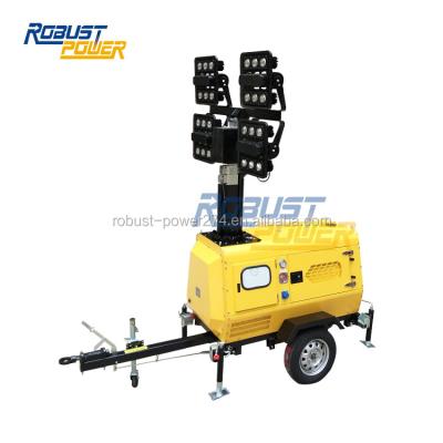 China Outdoor Mobile Hydraulic Telescopic Flood Light Tower Pole Mast Stretch Extend Swivel Shaft for sale