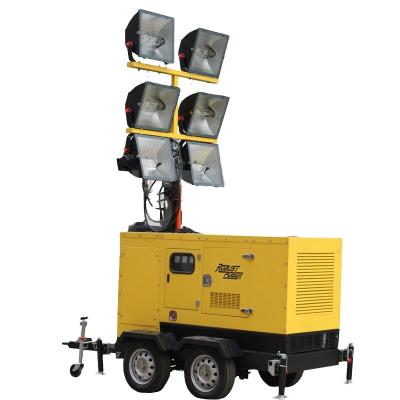 China 4*1000W 20KW portable diesel generator trailer light tower for construction RPLT-8000 for sale