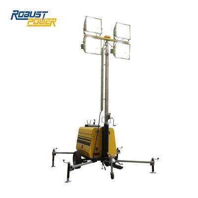 China Night Sweep Searchlight Tower Diesel Generator With Lights 2.0L/Hr (100 Liters/Tank) for sale