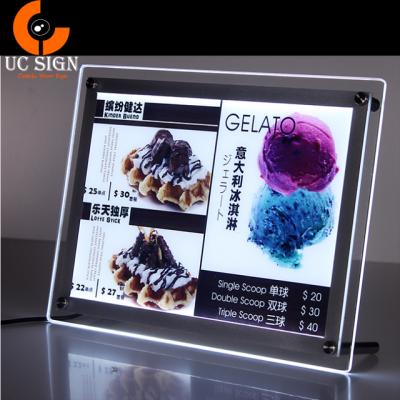 China Adertising Display Crystal Photo Frame Led Light Box , Acrylic Picture Frame Led Slim Light Box for sale