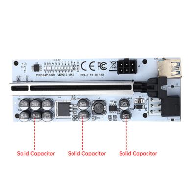 China With SATA 15pin to 6pin Power Cable VER 012 MAX PCI-E 1X to 16X Extra PCI Express Adapter USB 3.0 Cable Power GPU Riser for sale