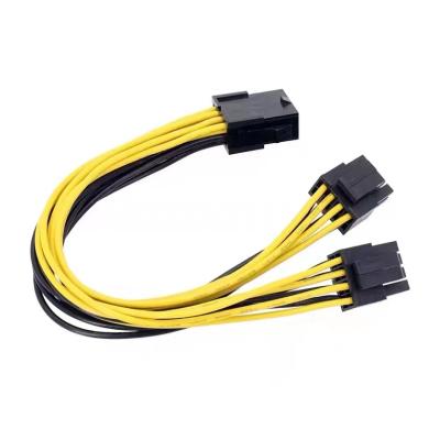 China Desktop 8 Pin To Dual 4+4pin CPU Extension Cable Connectors CPU for sale