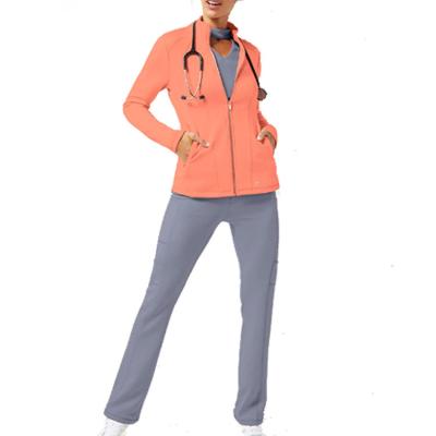 China Eco-Friendly Wholesale Price Factory Wholesale OEM Medical Nursing Uniforms Scrub Jacket Hospital Uniforms Top Scrub Casual Jacket for sale