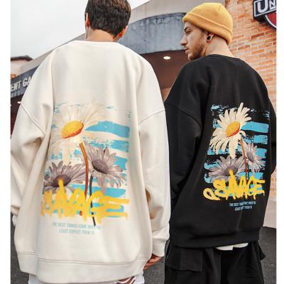 China Japanese style Harajuku style anti-wrinkle pullover loose round sweater men's neck fashion plus autumn and winter fashion national fat hoodie for sale