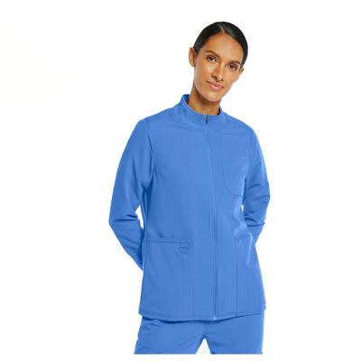 China Medical Area Wear Women's Andrea Zip Front Solid Scrub Jacket Scrubs Uniforms Hospital for sale