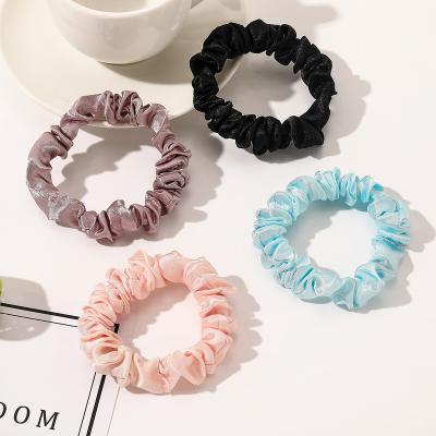 China Decration Factory Wholesale 6cm Satin Large Intestine Head Hair Ties Momme Silk Hair Bands Hair Accessories For Women Girls for sale