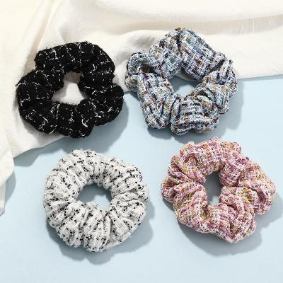 China New Color Hair Decoration Thick Line Custom Black And White Multi Tie Hair Main Plaid Rope Hair Accessories For Women Girls for sale