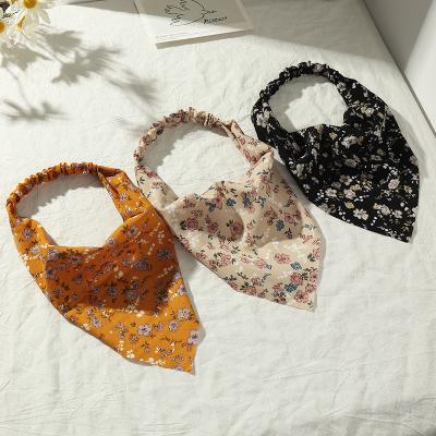 China New Wholesale Custom Elastic Hairband Decoration Floral Triangle Headband Hair Accessories For Women Decoration for sale