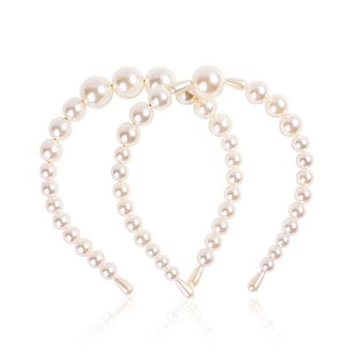 China Wholesale Custom Girls Headband Large Decoration Fashion Pearl Headband Hair Accessories For Women for sale