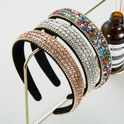 China Luxury Headbands Diamond Colorful Bling Rhinestone Hairband Handmade Hairbands Women Fashion Custom Wholesale Decoration for sale