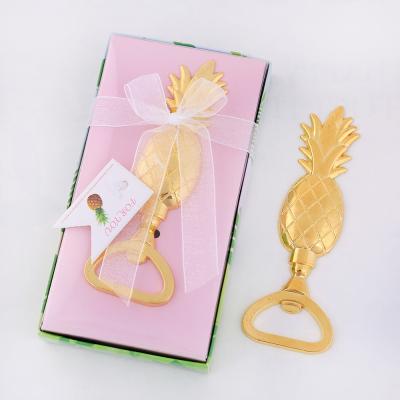 China Amazon Sustainable Hot Gold Plated Wedding Favors Metal Pineapple Bottle Opener for sale