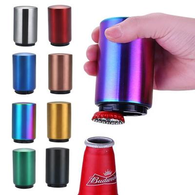 China Bottle Opener Pull Down Automatic Magnet Metal Beer Bottle Opener for sale