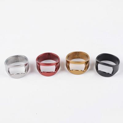 China Viable Custom Logo Stainless Steel Metal Beer Bottle Opener Ring for sale