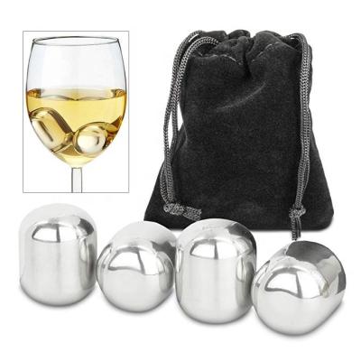 China Sustainable Wine Beads Whiskey Stones Stainless Steel Ice Cube Wine Fridges for sale