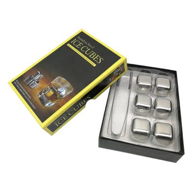 China Viable 6 Pack Stainless Steel Ice Cube Whiskey Chill Stones for sale