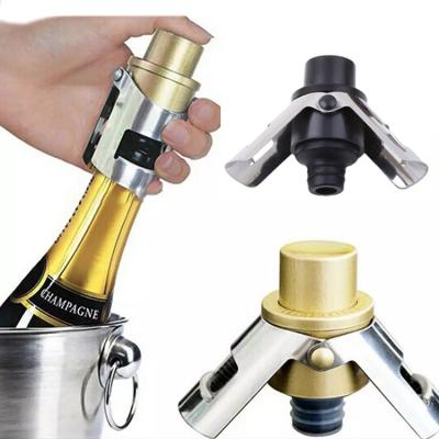 China Viable Custom Logo Wine Pump Vacuum Silicone Sealed Portable Cork Mouth Champagne Vacuum Bottle Stopper for sale