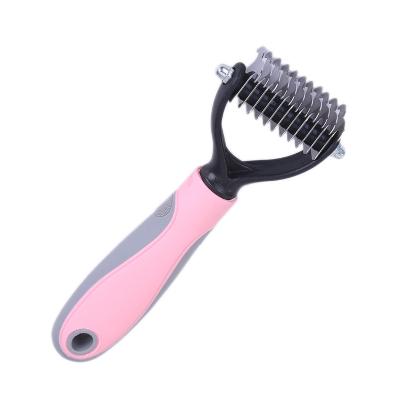 China Viable Hot Sale Pet Comb Stainless Steel Bit Tool Cat Dog Double Side Open Hair Removal Comb for sale