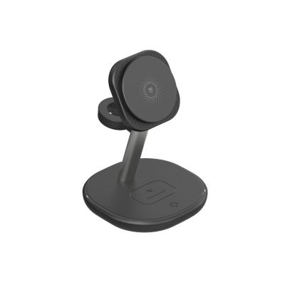 China ABS 15W Qi Magnetic Multifunctional Wireless Charging Desktop 3 in 1 Stand for Iphone for sale