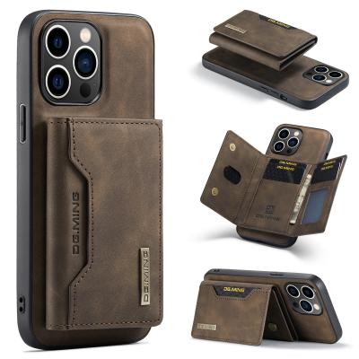 China Business Design PU Wallet Case for IPhone 14 15 Pro Max 2 in 1 Magnetic Cell Phone Cover for sale