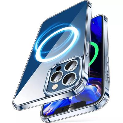 중국 14 Pro Max Universal Shockproof Magnetic Clear TUP Phone Case for iPhone XR 11 12 13 판매용