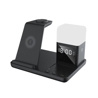 China Digital Alarm Clock 15W Fast Charger 6 In 1 Wireless Charger with 9V-1.67A Input en venta