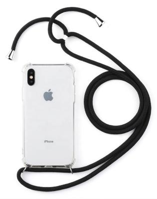 China Transparent TPU PC Acrylic Crossbody Strap Mobile Phone Case Iphone X Xs Sports Style for sale