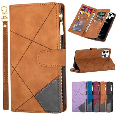 China Back Cover For Iphone 15 Pro With Hanging Rope 15 Ultra Luxury Wallet Case Card Magnetic Holder TPU Leather Phone Case for sale