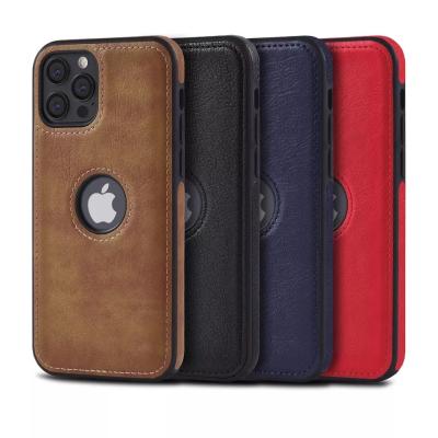 China Durable Anti-Scratch Soft Grip Mobile Phone Cover for iPhone 14 Pro Max Classic Luxury PU Leather Cases for sale