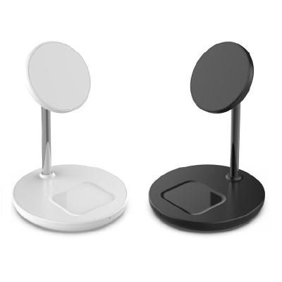 China 2 in 1 Mobile Phone Magnetic Wireless Charger with Type C Port and Fast Charging for sale