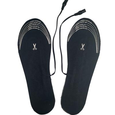 China Hot Can Be Cut Super Soft Heated Insole Foot Warmer Insole Black Heating Insole for sale