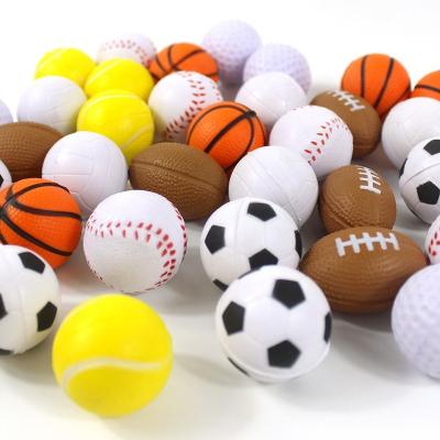 China Health Care Institutes Football Basketball Strain Balls With Logo Promo Rugby Shape Cricket Kid Toy Ball Custom PU Foam Relax Balls for sale