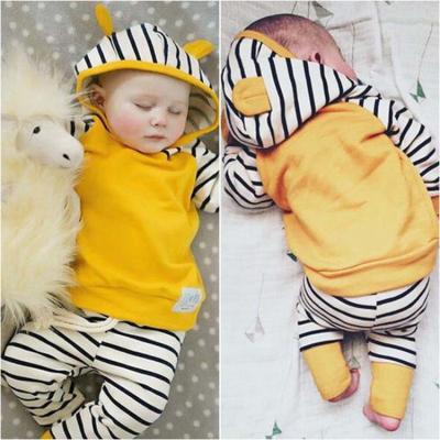 China Wholesale Breathable Floral Cotton Hoodies Cotton Newborn Infant Baby Clothes 2pcs Set for sale