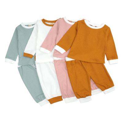 China Autumn Breathable Spring Ribbed Long Sleeve Infant Babies Baby Sets Clothes Clothing for sale