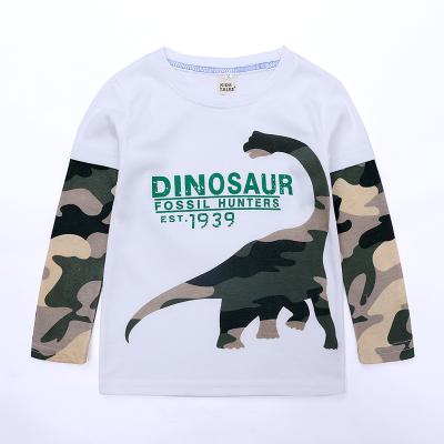 China Breathable Autumn Children Boys Dinosaur T-shirts Long Sleeves Cotton Kids Boy Tops Autumn Baby Clothes T-shirts for sale