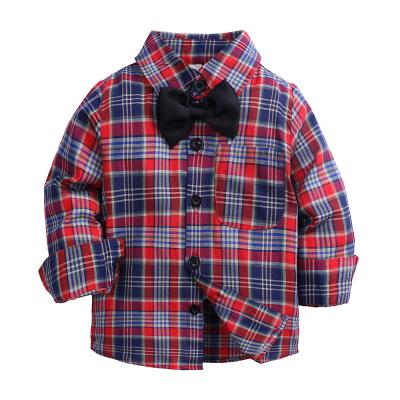 China Jack Clothing Formal Plaid Baby Boys Gentleman Breathable Shirts Cotton Long Sleeve Kids Coats for sale