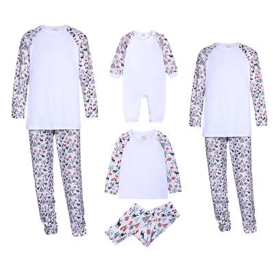 China Breathable White Customize Pajamas Long Sleeve Family Matching Pajamas Set Polyester Christmas Pajamas for sale