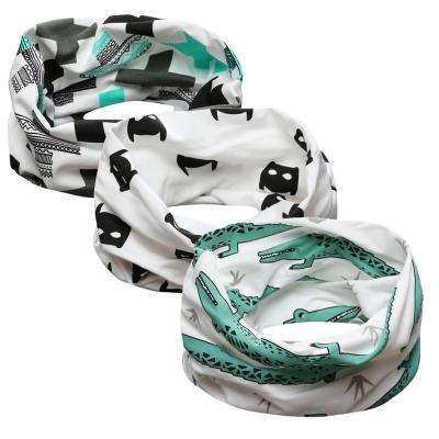 China 3pcs Mini Cotton Kids Tales Baby Easy To Use Print Collar O-Ring Warm Scarves Cotton Infant Scarf for sale