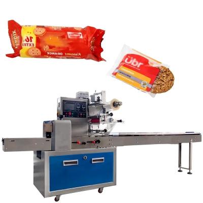 China Pillow Type Cookie Packing Machine Cookies Chocolate Bar Horizontal Pillow Packaging Food Machine for sale