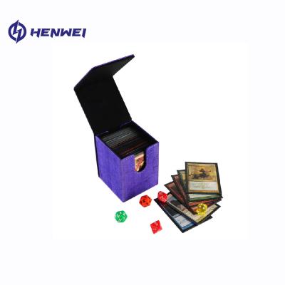 China HENWEI Board Game Or Household Customized Leather Flip Card Collecting Deck Box Board Game Cards Package Box For MTG for sale