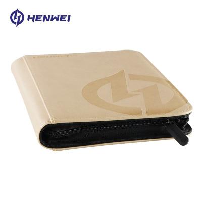 China Durable beige folding PU environmental protection material 4 pocket board game card album waterproof dustproof book for sale