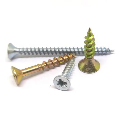 China Good anti-corrosion ability white / yellow c1022a galvanized chipboard screws mdf production screws chain for sale