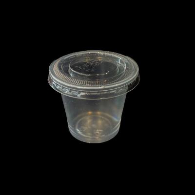 China 1oz Clear Black PP Sauce Butter Jam Disposable Plastic Cup for sale